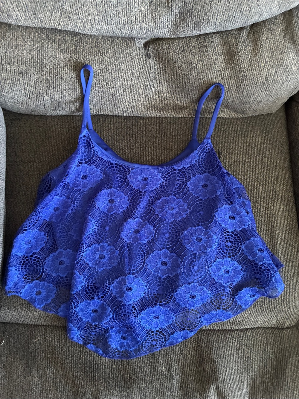Charlotte Russe Royal Blue Floral Lace Cami